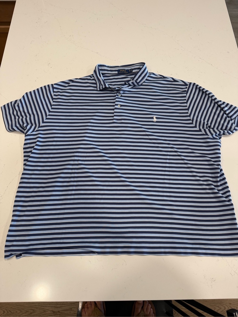 Polo by Ralph Lauren Men’s Blue/Navy Striped Polo Shirt - 4XB
